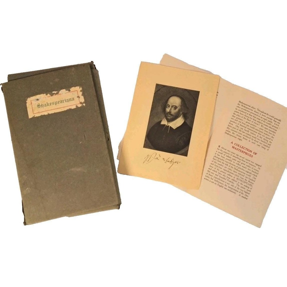Portfolio of Shakespeariana Art Literature Drama Mezzo-Gravure Prints with Box